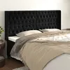 Image de vidaXL Tête de lit avec oreilles Noir 183x16x118/128 cm Velours