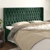Image de Vidaxl TÃªte De Lit Avec Oreilles Vert FoncÃ© 183x16x118/128 Cm Velours