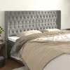 Image de vidaXL Tête de lit avec oreilles Gris clair 203x16x118/128 cm Velours