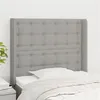 Image de vidaXL Tête de lit avec oreilles Gris clair 83x16x118/128 cm Tissu