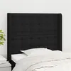 Image de vidaXL Tête de lit avec oreilles Noir 83x16x118/128 cm Tissu3119990