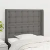 Image de vidaXL Tête de lit avec oreilles Gris foncé 93x16x118/128 cm Tissu