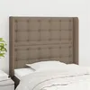 Image de vidaXL Tête de lit avec oreilles Taupe 103x16x118/128 cm Tissu
