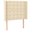 Image de vidaXL TÃªte de lit avec oreilles CrÃ¨me 103x16x118/128 cm Tissu