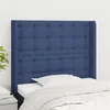Image de vidaXL Tête de lit avec oreilles Bleu 103x16x118/128 cm Tissu