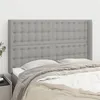 Image de vidaXL Tête de lit avec oreilles Gris clair 147x16x118/128 cm Tissu