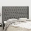 Image de vidaXL Tête de lit avec oreilles Gris foncé 147x16x118/128 cm Tissu