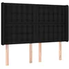 Image de vidaXL TÃªte de lit avec oreilles Noir 147x16x118/128 cm Tissu