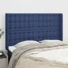 Image de vidaXL Tête de lit avec oreilles Bleu 147x16x118/128 cm Tissu
