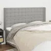 Image de vidaXL Tête de lit avec oreilles Gris clair 163x16x118/128 cm Tissu