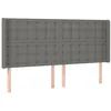 Image de vidaXL TÃªte de lit avec oreilles Gris foncÃ© 163x16x118/128 cm Tissu