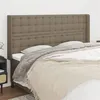 Image de vidaXL Tête de lit avec oreilles Taupe 163x16x118/128 cm Tissu