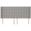 Image de vidaXL Tête de lit avec oreilles Gris clair 183x16x118/128 cm Tissu