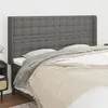 Image de vidaXL Tête de lit avec oreilles Gris foncé 183x16x118/128 cm Tissu