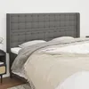 Image de vidaXL TÃªte de lit avec oreilles Gris foncÃ© 183x16x118/128 cm Tissu