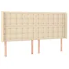 Image de vidaXL TÃªte de lit avec oreilles CrÃ¨me 183x16x118/128 cm Tissu