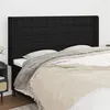 Image de vidaXL Tête de lit avec oreilles Noir 203x16x118/128 cm Tissu