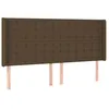Image de vidaXL TÃªte de lit avec oreilles Marron foncÃ© 203x16x118/128 cm Tissu