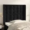 Image de vidaXL Tête de lit avec oreilles Noir 83x16x118/128 cm Velours