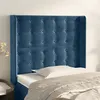 Image de vidaXL Tête de lit avec oreilles Bleu foncé 83x16x118/128 cm Velours