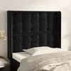 Image de vidaXL Tête de lit avec oreilles Noir 93x16x118/128 cm Velours