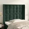 Image de Vidaxl TÃªte De Lit Avec Oreilles Vert FoncÃ© 93x16x118/128 Cm Velours
