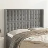 Image de vidaXL Tête de lit avec oreilles Gris clair 147x16x118/128 cm Velours