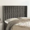 Image de vidaXL Tête de lit avec oreilles Gris foncé 147x16x118/128 cm Velours