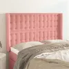 Image de vidaXL Tête de lit avec oreilles Rose 147x16x118/128 cm Velours