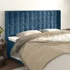 Image de vidaXL Tête de lit avec oreilles Bleu foncé 163x16x118/128 cm Velours