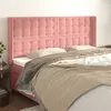 Image de vidaXL Tête de lit avec oreilles Rose 163x16x118/128 cm Velours