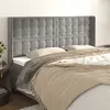 Image de vidaXL Tête de lit avec oreilles Gris clair 183x16x118/128 cm Velours