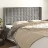Image de vidaXL Tête de lit avec oreilles Gris clair 203x16x118/128 cm Velours