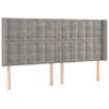 Image de vidaXL TÃªte de lit avec oreilles Gris clair 203x16x118/128 cm Velours