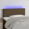 Image de vidaXL Tête de lit à LED Marron Foncé 90x5x78/88 cm Tissu