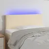 Image de vidaXL Tête de lit à LED Crème 90x5x78/88 cm Tissu