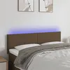 Image de vidaXL Tête de lit à LED Marron Foncé 144x5x78/88 cm Tissu