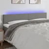 Image de vidaXL Tête de lit à LED Gris foncé 200x5x78/88 cm Tissu
