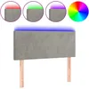 Image de vidaXL Vidaxl Tête De Lit À Led Gris Clair 90x5x78/88 Cm Velours