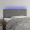 Image de vidaXL Tête de lit à LED Gris clair 100x5x78/88 cm Velours