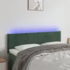 Image de vidaXL Tête de lit à LED Vert foncé 144x5x78/88 cm Velours