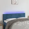 Image de vidaXL Tête de lit à LED Bleu foncé 144x5x78/88 cm Velours