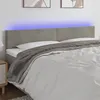 Image de vidaXL Tête de lit à LED Gris clair 180x5x78/88 cm Velours