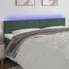Image de vidaXL Tête de lit à LED Vert foncé 200x5x78/88 cm Velours