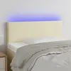 Image de vidaXL Tête de lit à LED Crème 100x5x78/88 cm Similicuir