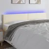 Image de vidaXL Tête de lit à LED Crème 160x5x78/88 cm Similicuir