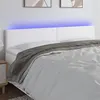 Image de vidaXL Tête de lit à LED Blanc 200x5x78/88 cm Similicuir