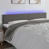 Image de vidaXL Tête de lit à LED Gris 200x5x78/88 cm Similicuir