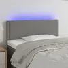 Image de vidaXL Tête de lit à LED Gris foncé 80x5x78/88 cm Tissu