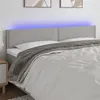 Image de vidaXL Tête de lit à LED Gris clair 200x5x78/88 cm Tissu
